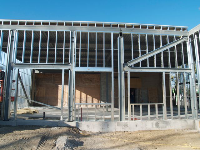 exterior walls framed (front)