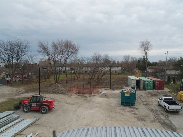 parking lot and back of lot from roof