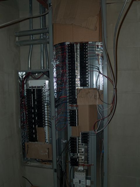 new circuit panel (left) for heating /cooling units