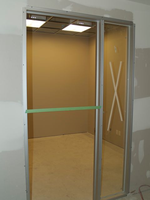 door frames with side-lights installed