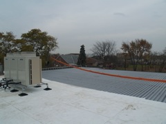 looking out over roof of addition