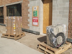 building UPS arrives on site